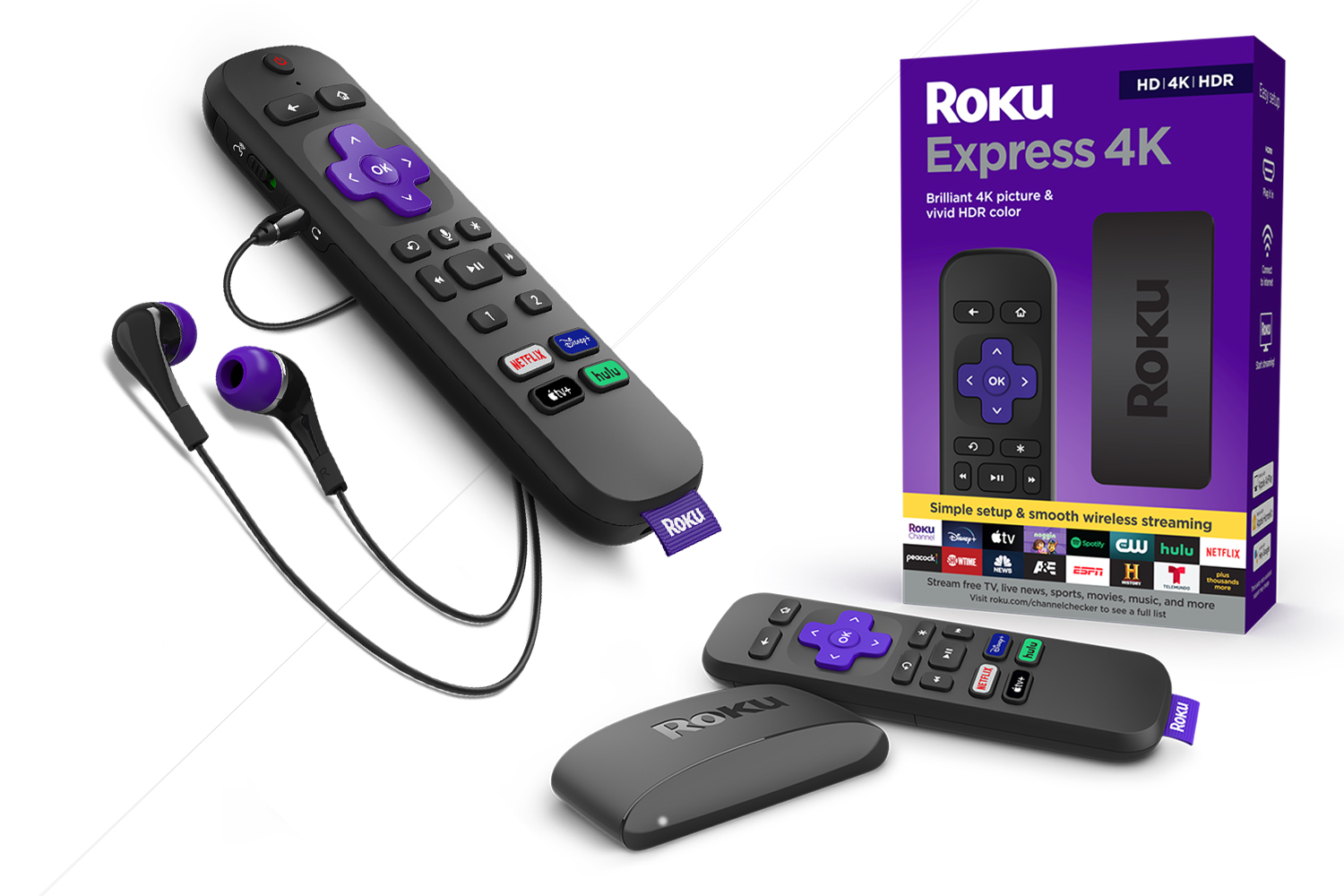 Roku Express 4K And Roku Voice Remote Pro 